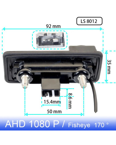 AHD-cámara de visión trasera para coche, accesorio con mango de ojo de pez, 1080P, 170 °, para Skoda Octavia A5, A7, 3, Superb, 