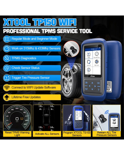 XTOOL TP150 WIFI TPMS Programming Diagnostic Tool Activate All Sensor 