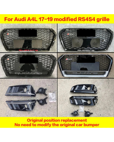 Rejilla de parachoques delantero para Audi A4L, Panel de rejilla protectora para radiador, modelos 2017 a 2019, A4, B9, RS4, RS4