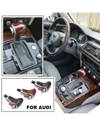 Perilla de palanca de cambios para coche, accesorio de cuero cromado ABS para Audi A6, C6, A3, 8P, A4, B8, A5, Q5, Q7, A7, 4G171