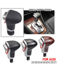 Perilla de palanca de cambios para coche, accesorio de cuero cromado ABS para Audi A6, C6, A3, 8P, A4, B8, A5, Q5, Q7, A7, 4G171