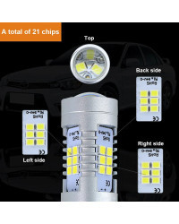 Apmatauto-bombillas LED DRL para Audi B8 modelo A4 o S4, sin errores, 6000K, blanco, 42W, P13W, 21-SMS, con adornos de faros hal