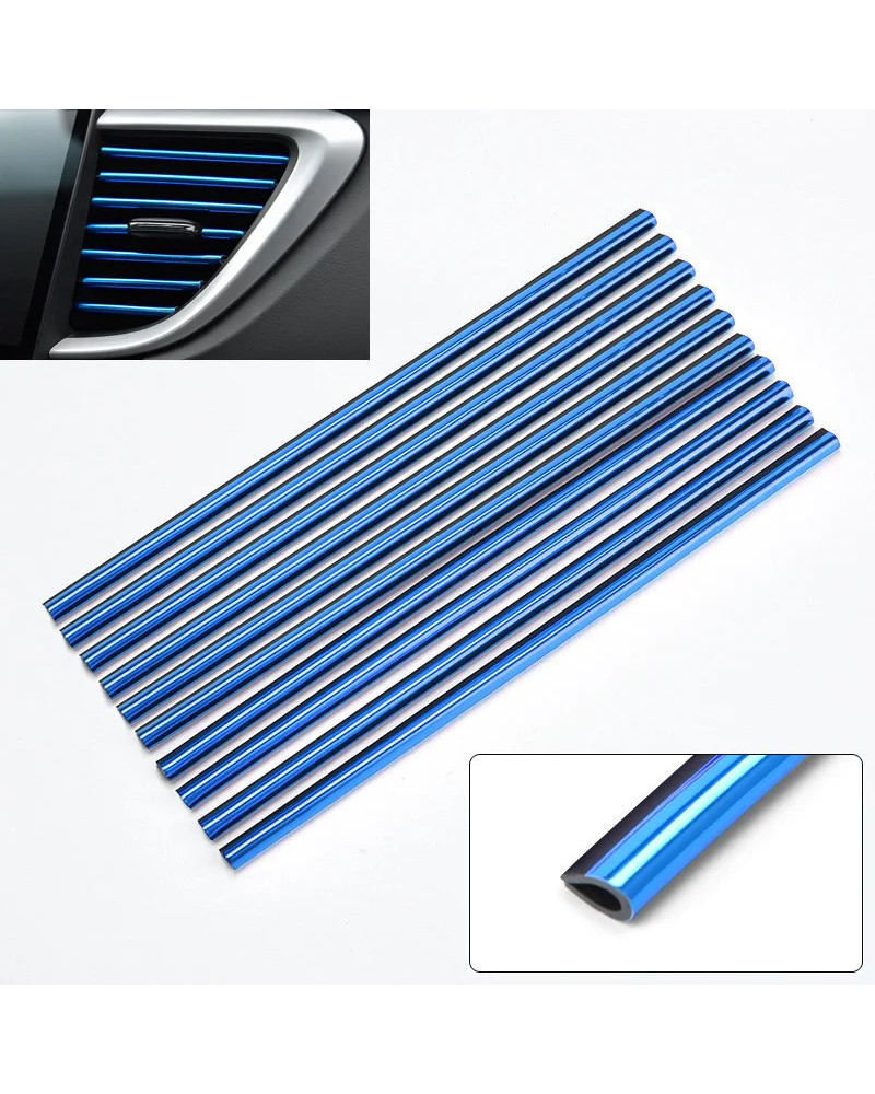 10pcs Car Air Conditioner Outlet Moulding Trim Decor Strips For Car Ac