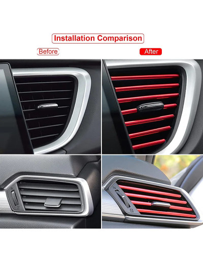 10pcs Car Air Conditioner Outlet Moulding Trim Decor Strips For Car Ac