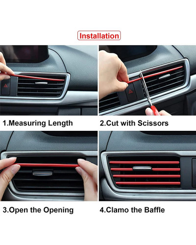 10pcs Car Air Conditioner Outlet Moulding Trim Decor Strips For Car Ac