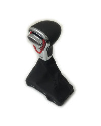 Perilla de palanca de cambios de cuero LHD para coche, pomo cromado para AUDI A6, A7, A3, A4, A5, A6, c6, Q5, 2009, 2010, 2011, 