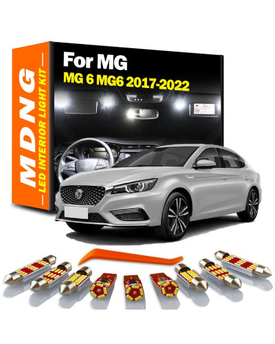 MDNG 8Pcs LED Interior Dome Reading Light Car Bulbs Kit For MG 6 MG6 2