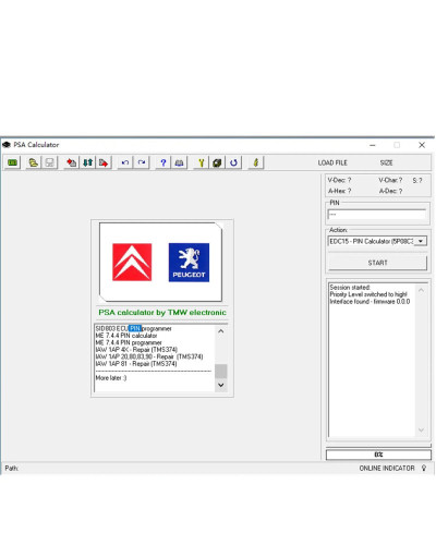 3 in 1 Software for PSA Citroen Peugeot Calculator V16.04.07 Software 