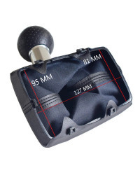 Perilla de palanca de cambio de marchas, Funda de cuero para Audi A4, B6, B7, 2000-2008, Manual, 5 y 6 velocidades, estilo de co