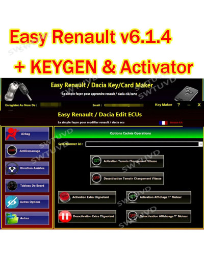 Easy Renault 6.1.4 Software for Renault ECU Programmer Clear Crash Air