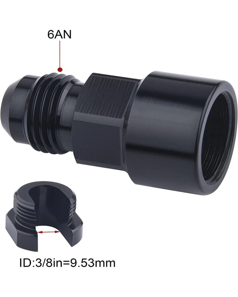 6AN Fuel Adapter Fitting to 3/8 GM Quick Connect w/Thread EFI Female B