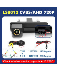 Smartour-CVBS AHD 1080P cámara de marcha atrás para maletero de coche, para Skoda, Fabio, Yeti, Superb, Audi A1, A3, ojo de pez 