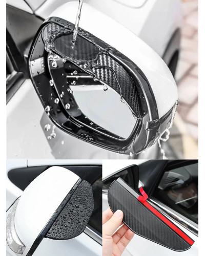 FOR MG ZS Car Rearview Mirror Rain Eyebrow Visor Carbon Fiber Side Aut