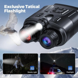 4K Night Vision Binoculars 3” Large Screen 8X Digital Zoom With Tactical Light 5000mAh Rechargeable Infrared Vision Night Goggle