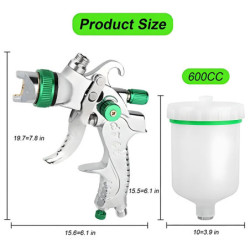 HVLP Professional Spray Gun 1.4/1.7/2.0/2.5mm Steel Nozzle Gravity Spray Gun Portable Car Paint Spray Gun DIY Spray Paint Kit