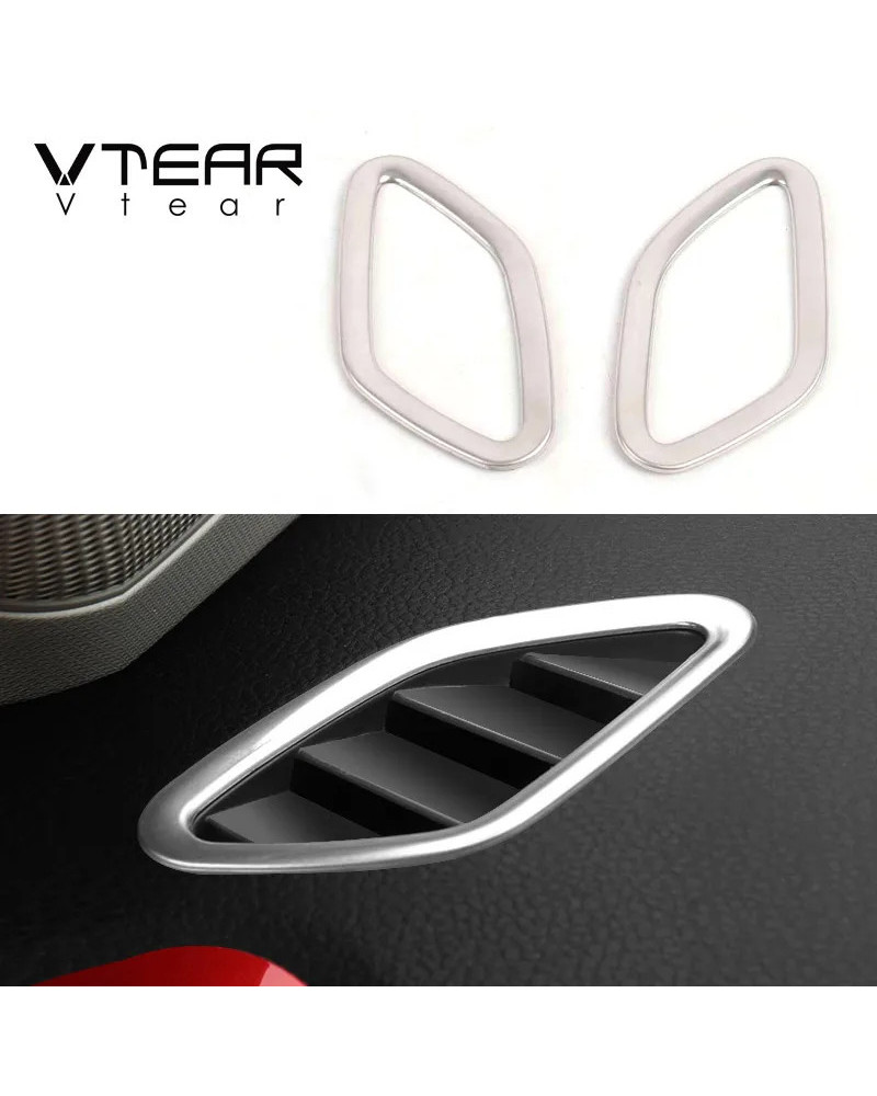 Vtear for MG ZS car air outlet cover decoration frame accessory stainl