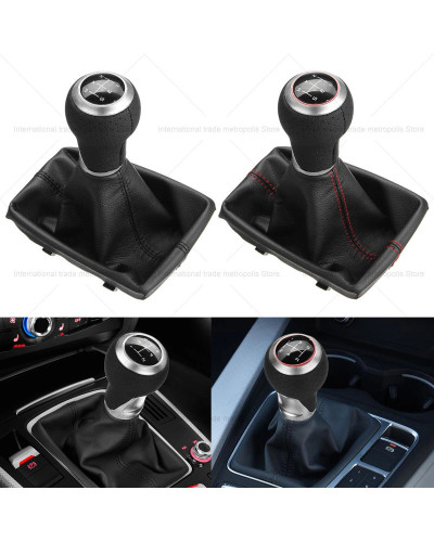 Pomo de cambio de marchas de coche de 5/6 velocidades, palanca de cambios, funda de arranque Gaitor para Audi A4 B8 2008-2015 pa