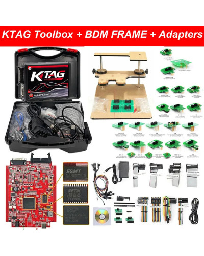 Ktag-programador ecu 2024 KTAG V7.020 V2.25, rojo, PCB, rojo, Europeo,