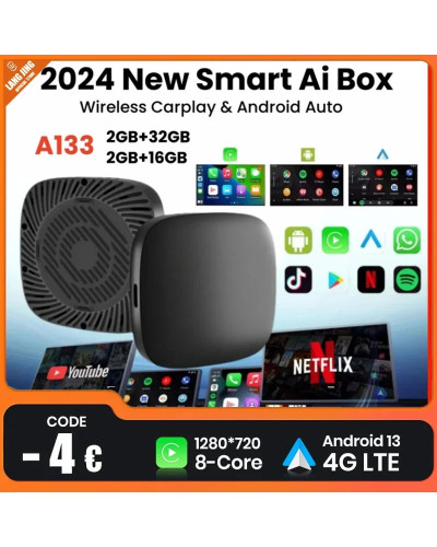 LANGJING Carplay AI Box Android 13 Wireless Android Auto Smart TV Box 