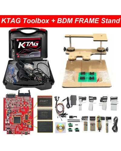 Ktag-programador ecu 2024 KTAG V7.020 V2.25, rojo, PCB, rojo, Europeo,