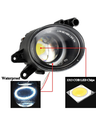 Luces LED antiniebla delanteras con ojo de Ángel para coche, lámpara antiniebla para Audi A4 B6 2001-2005, 8E0941700 8E0941699, 