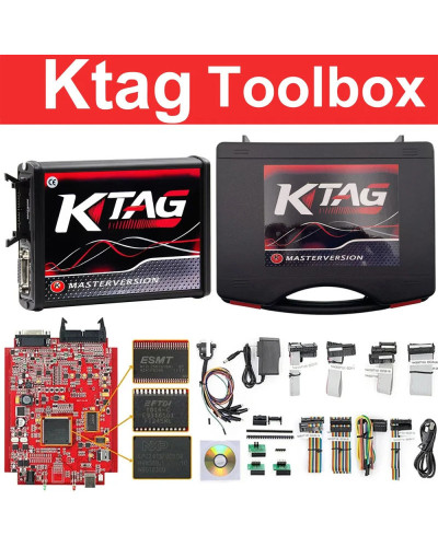 Ktag-programador ecu 2024 KTAG V7.020 V2.25, rojo, PCB, rojo, Europeo,