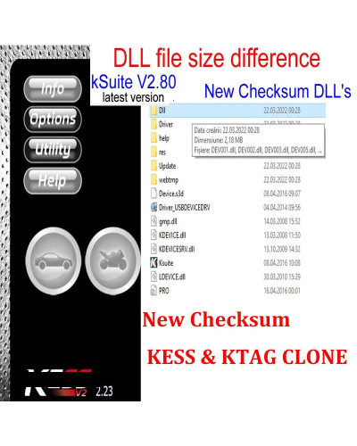 New Checksum 2022 KESS & KTAG CLONE + Ksuite V2.80 Software for Kess V