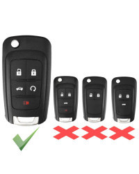 Carcasa de llave abatible modificada con 5 botones, funda de control remoto para Chevrolet Equinox Malibu Cruze Impala Caprice S