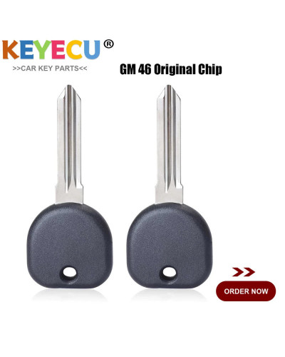 KEYECU-llave de encendido para coche, transpondedor sin cortar para Chevrolet, Buick, GMC, Fob, Chip GM 46, ILCO: B111-PT, JMA: 