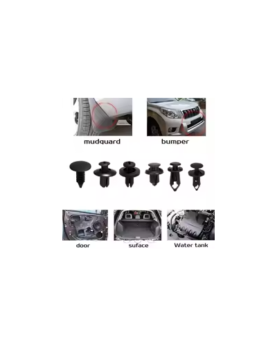 190 PCS CAR RETENTION CLIPS PLASTIC FASTENER KIT WITH 6 SIZES