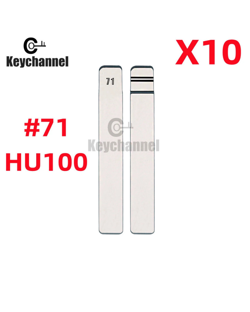 Keychanne10uds-Hoja de llave remota para KD, Lishi HU100, Metal en blanco, sin cortar, Flip, Excelle para Buick, Chevrolet, CRUZ