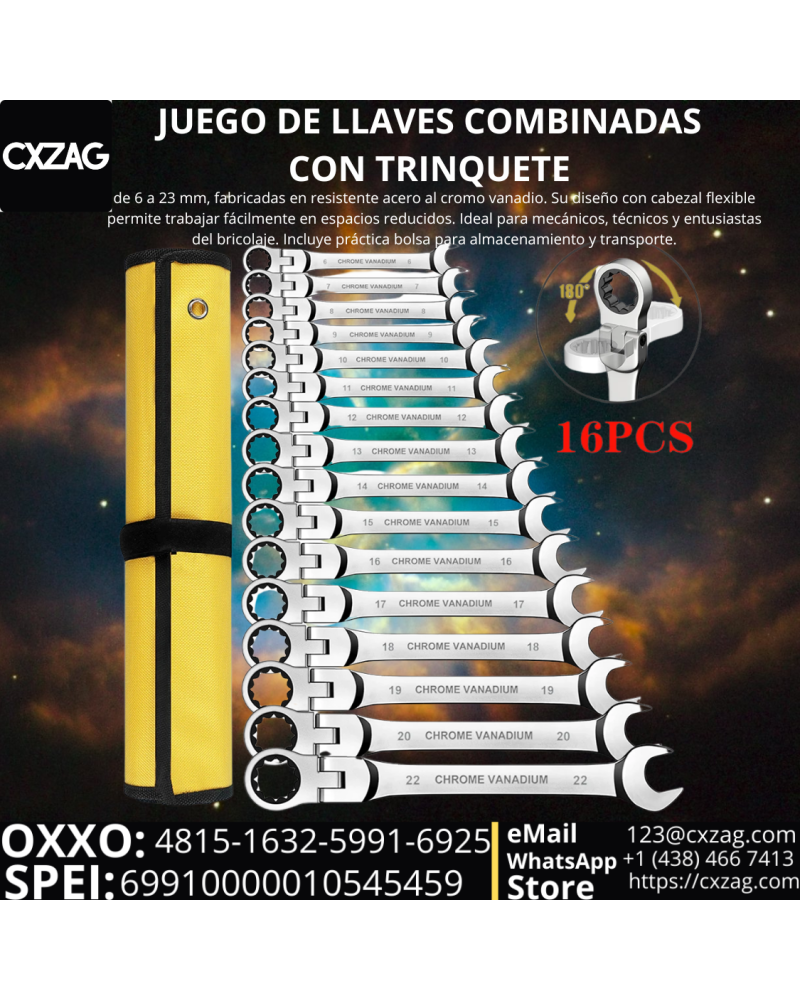 RATCHET COMBINATION WRENCH SET