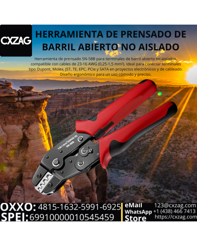 OPEN BARREL NON-INSULATED CRIMPING TOOLO