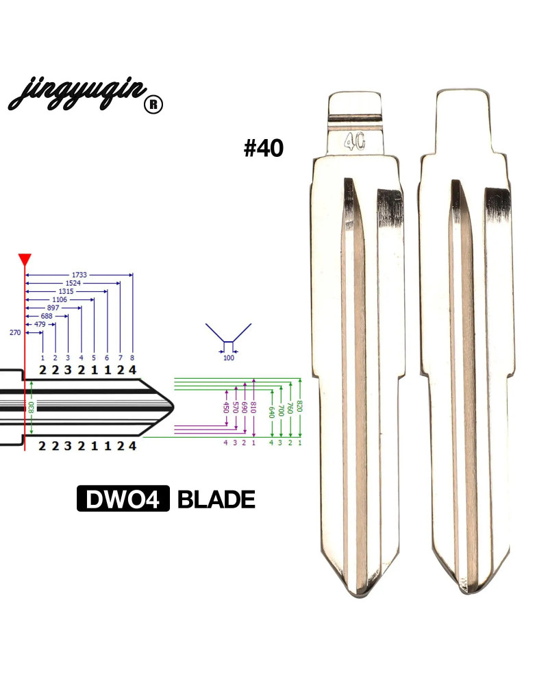 Jingyuqin-piezas de repuesto para llave de coche, para Opel, Chevrolet, Lefeng, Buick, DWO4R, DWO4, HU46, YM28, Fob, 10 unidades