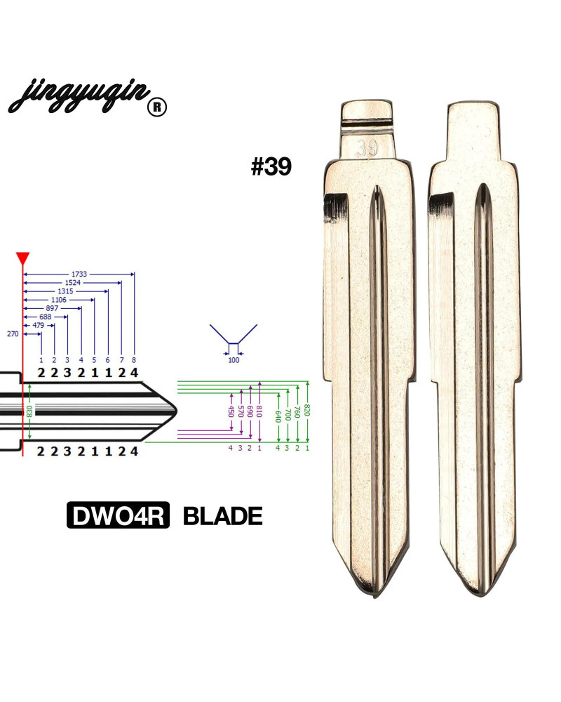 Jingyuqin-piezas de repuesto para llave de coche, para Opel, Chevrolet, Lefeng, Buick, DWO4R, DWO4, HU46, YM28, Fob, 10 unidades