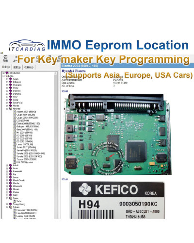 IMMO off EEPROM Location Software for Key Maker Key Programming Show O