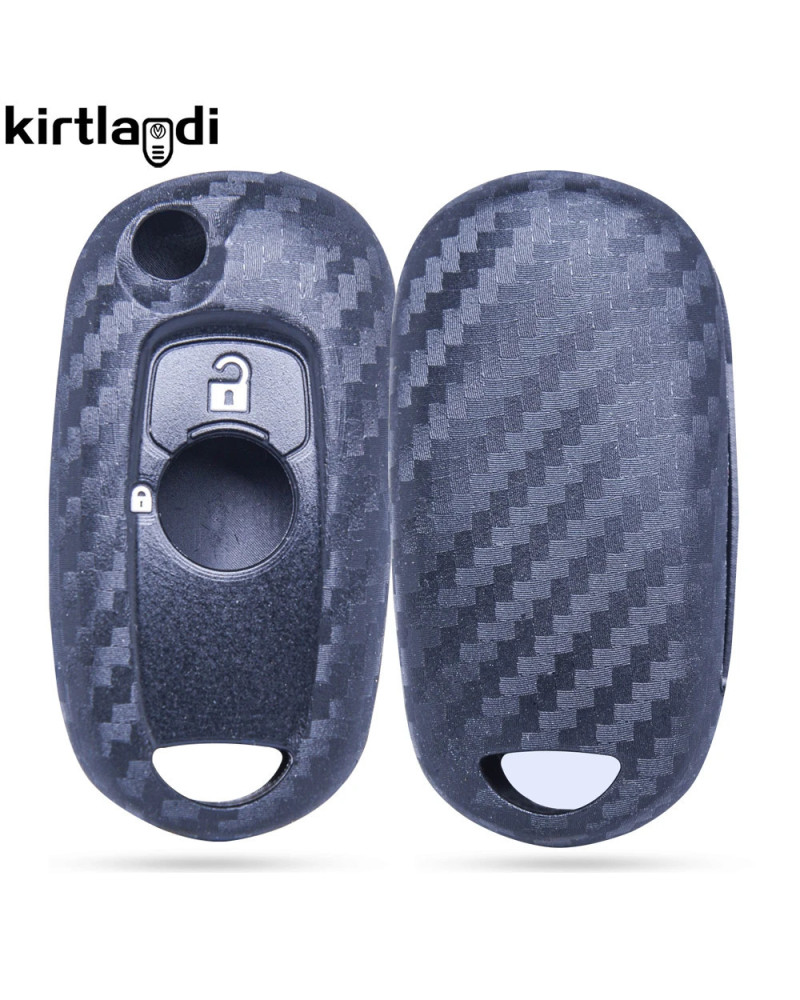 Funda de silicona de fibra de carbono para llave de coche, carcasa para Opel Vauxhall Astra K Corsa E Turbo, Buick VERANO ENCORE