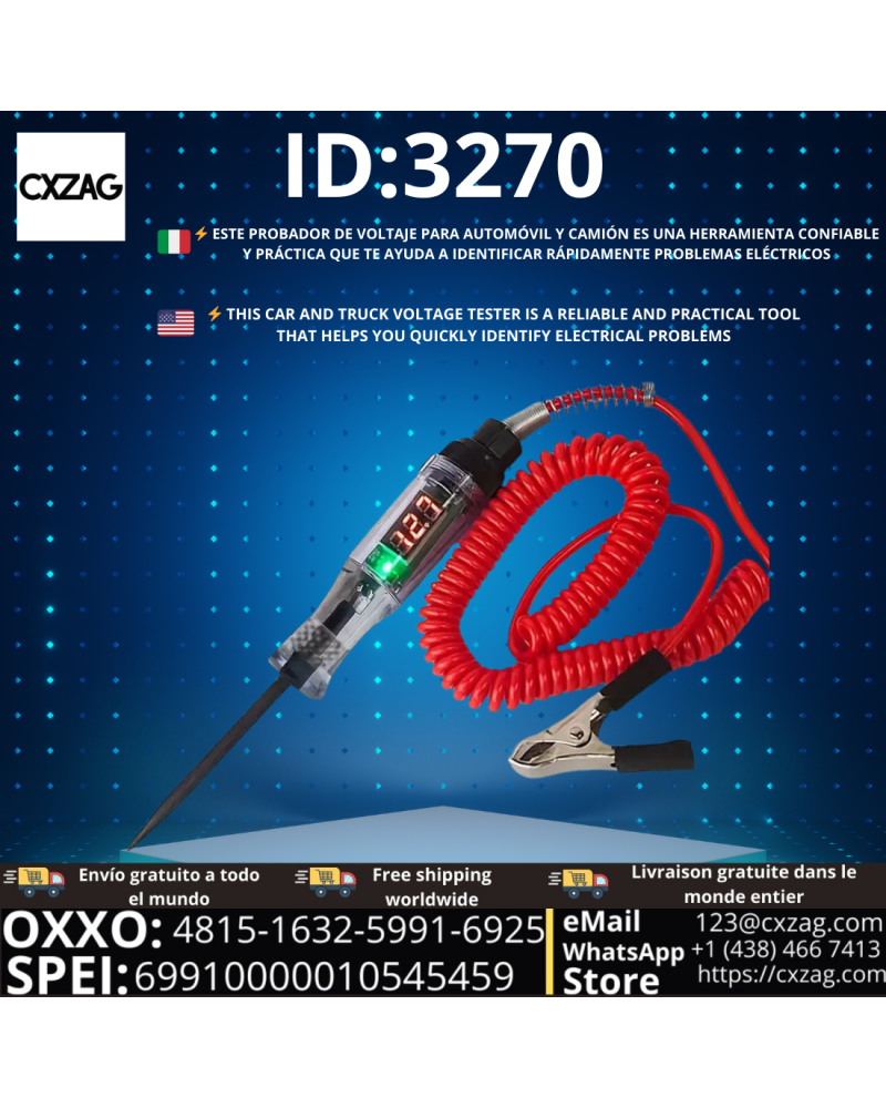CAR AND TRUCK VOLTAGE TESTER 6V-24V  ID:3270