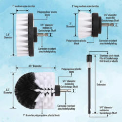 2/3.5/4/5'' Brush Car Polisher Bathroom Cleaning Kit Power Scrubber Brush Attachment Set with Extender Kitchen Cleaning Tools