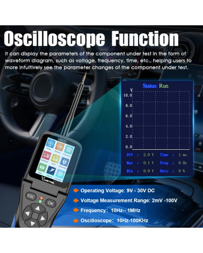 Circuit Probe Kit Automotive Multimeter Electrical System Diagnostic Tools Oscilloscope/Relay/Injector