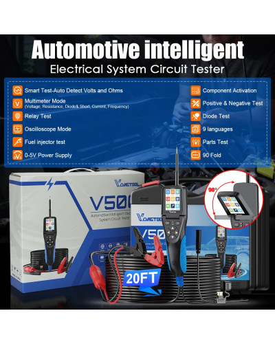 Circuit Probe Kit Automotive Multimeter Electrical System Diagnostic Tools Oscilloscope/Relay/Injector
