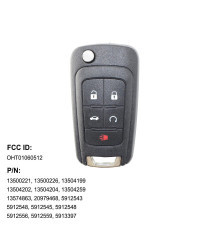 Mando a distancia de coche OHT01060512, 5 botones, 315MHZ, ASK 46 chip para GMC Terrain Chevrolet Cruze Camaro Buick Regal