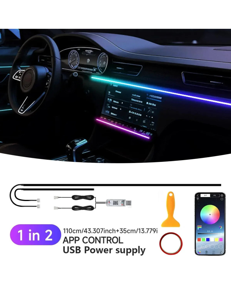 Luces de Ambiente de acrílico para Interior de coche, accesorios RGB 22 en 1 para Buick Envision Vervno Encore GS, LACROSSE Opel