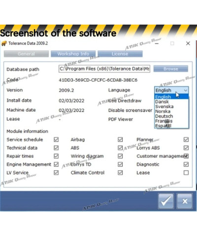 Tolerance Data 2009.2 Automatic Diagnostic Software Repair Auto Data U