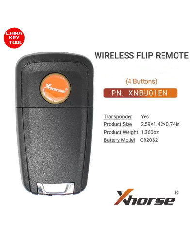 1PCS Xhorse Wireless Flip Remote Key For Buick Style 4 Buttons XNBU01EN