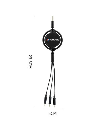 Cable de datos de carga rápida, accesorio multifuncional 3 en 1 de 100W para Chevrolet Cruze