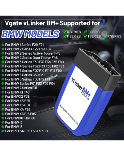 Vgate vLinker BM+ BM For BMW Scanner ELM327 BT4.0 OBD 2 Wifi OBD2 Car 