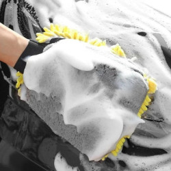 Gants imperméables à double face pour lavage de voiture, mitaine en chenille en microcarence, brosse de détail d'avertissement, 