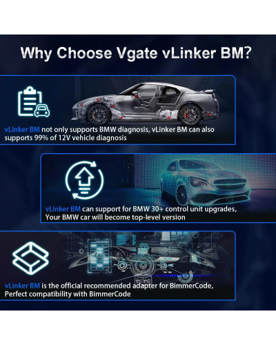 Vgate vLinker BM+ BM For BMW Scanner ELM327 BT4.0 OBD 2 Wifi OBD2 Car 