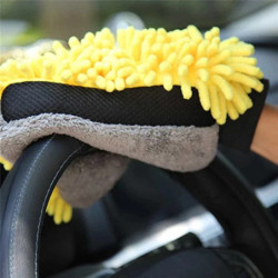 Gants imperméables à double face pour lavage de voiture, mitaine en chenille en microcarence, brosse de détail d'avertissement, 